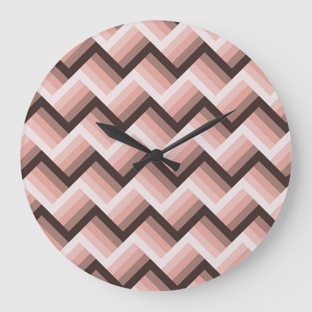 Abstrakter, moderner 3D-Streifen Nahtlos Große Wanduhr (Vorderseite)
