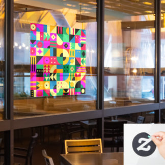 Abstrakter moderner Garten Fensteraufkleber