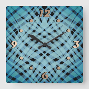 Abstrakter, moderner geometrisch hell gestreifter quadratische wanduhr
