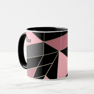Abstrakter moderner geometrischer Dreiecke Druck Tasse