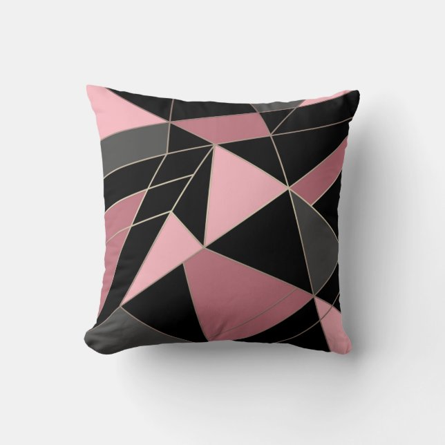 Abstrakter, moderner geometrischer Dreiecksdruck Kissen (Vorderseite)