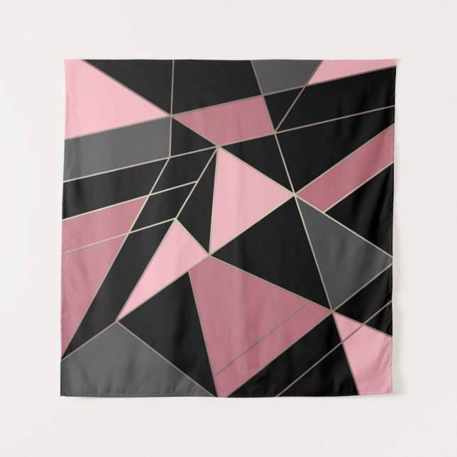 Abstrakter, moderner geometrischer Dreiecksdruck Wandteppich (Vorderseite)