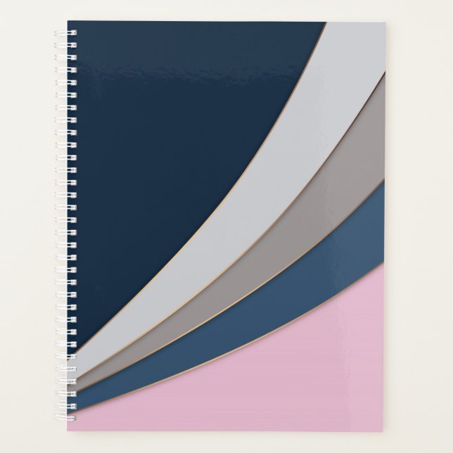 Abstrakter, moderner geometrischer, einfacher Druc Planer (Vorderseite)