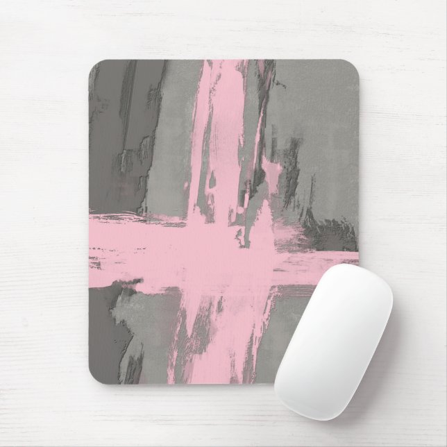 Abstrakter moderner Kunststil, grau pink Mousepad (Mit Mouse)