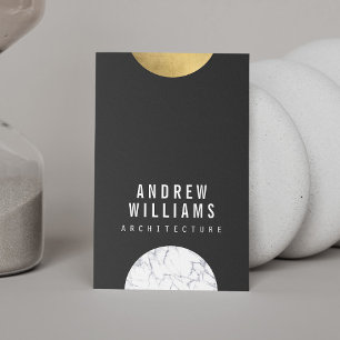 Abstrakter, moderner Marmor, Gold, Dk Gray Designe Visitenkarte