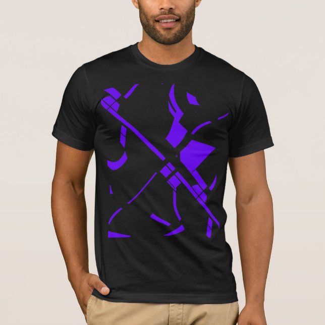 Abstrakter, moderner MCM-Look für lila Wavy Lines T-Shirt (Vorderseite)