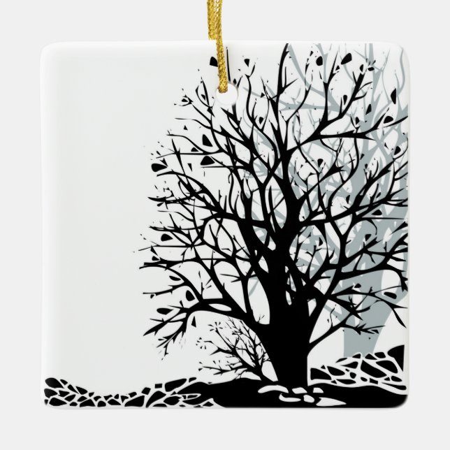 Abstrakter, moderner Silhouette Keramikornament (Vorderseite)