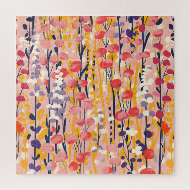 Abstrakter moderner Wildblumen-Blumen-Botanischer  (Vertikal)