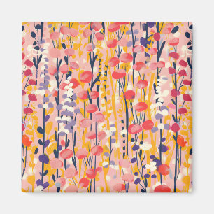 Abstrakter moderner Wildblumen-Blumengarten Magnet