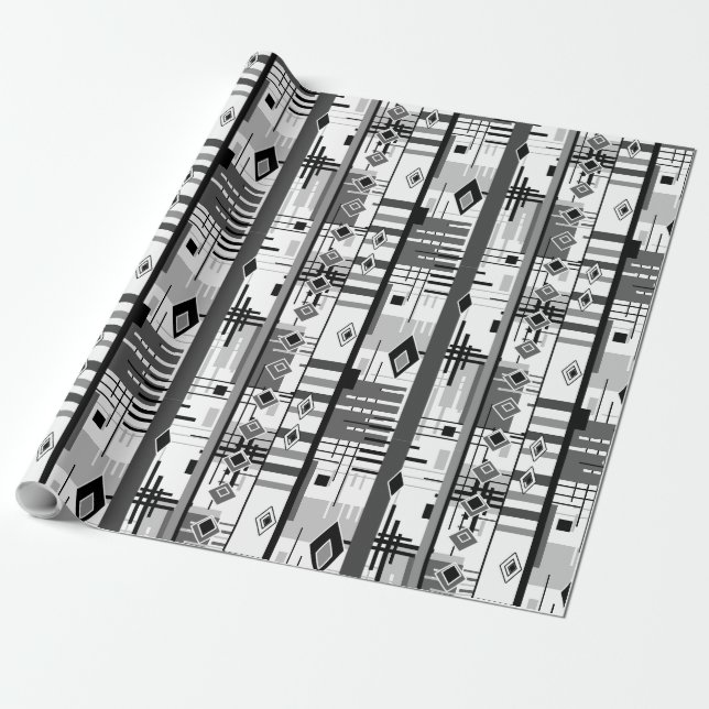 Abstrakter moderner Ziergeometrienvintag Geschenkpapier (Ungerollt)