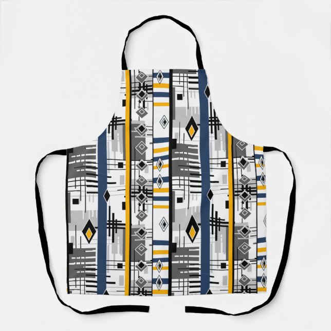 Abstrakter moderner Ziergeometrienvintag Schürze (Vorderseite)