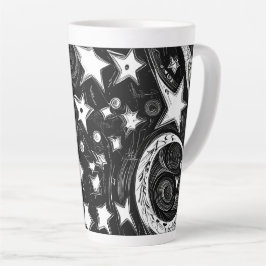 Abstrakter Mond und Sterne Milchtasse