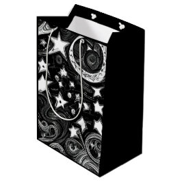 Abstrakter Mond und Sterne Mittlere Geschenktüte
