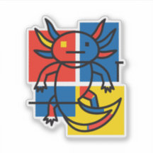 Abstrakter Mondrian Axolotl minimalistischer Neote
