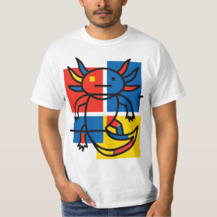 Abstrakter Mondrian Axolotl minimalistischer Neote T-Shirt