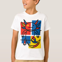 Abstrakter Mondrian Axolotl minimalistischer Neote
