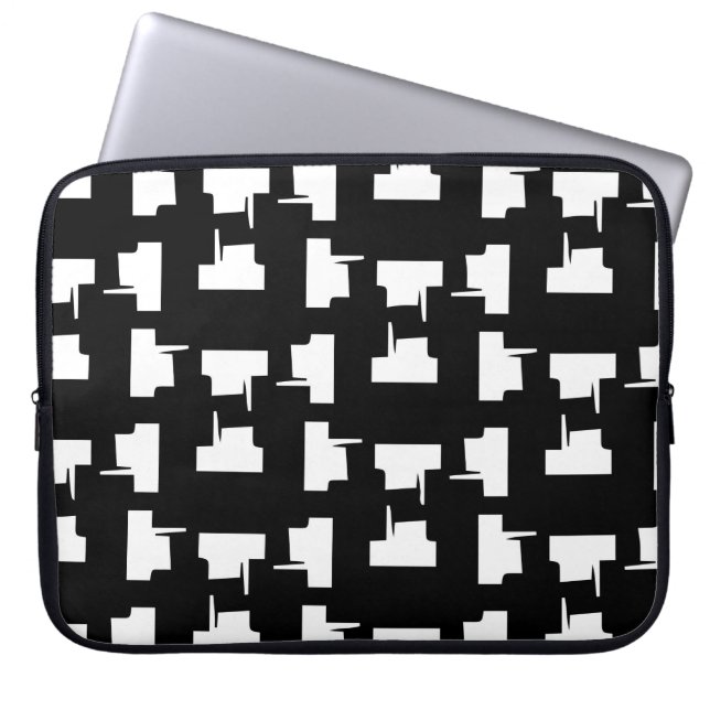 Abstrakter monochromer Hintergrund Halftone-Illust Laptopschutzhülle (Vorderseite)