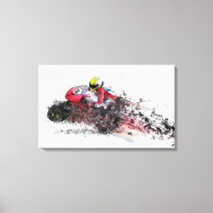 Abstrakter MotorradRacer Leinwanddruck