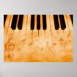 Abstrakter musikalischer Hintergrund - Tastatur un Poster
