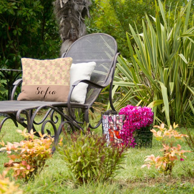 Abstrakter Mustername Graurosa Beige Kopfkissen Kissen (Von Creator hochgeladen)