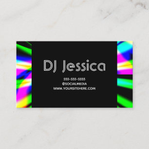 Abstrakter Nachtclub Neonlichter DJ Visitenkarte