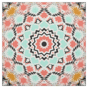 Abstrakter nahtloser Rundgang Mandala mosaic tile Stoff