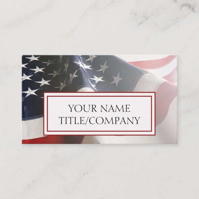 Abstrakter Name der amerikanischen Flaggenfirma Visitenkarte (Vorderseite)