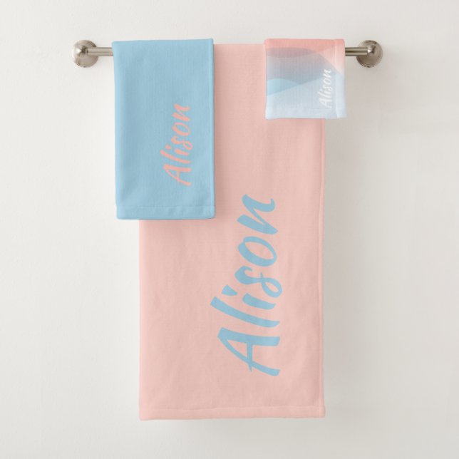 Abstrakter Name der blauen Koralle Badhandtuch Set (Insitu)