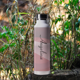 Abstrakter Name in Rosa beige Trinkflasche