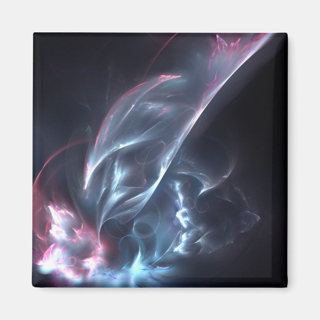 Abstrakter Nebel Blau und Lila Magnet (Vorne)