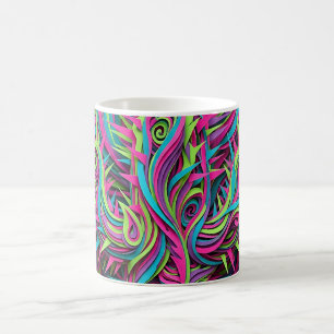 Abstrakter Neon-Kaktus-Wüsten-Kunst-Kaffeebecher Kaffeetasse