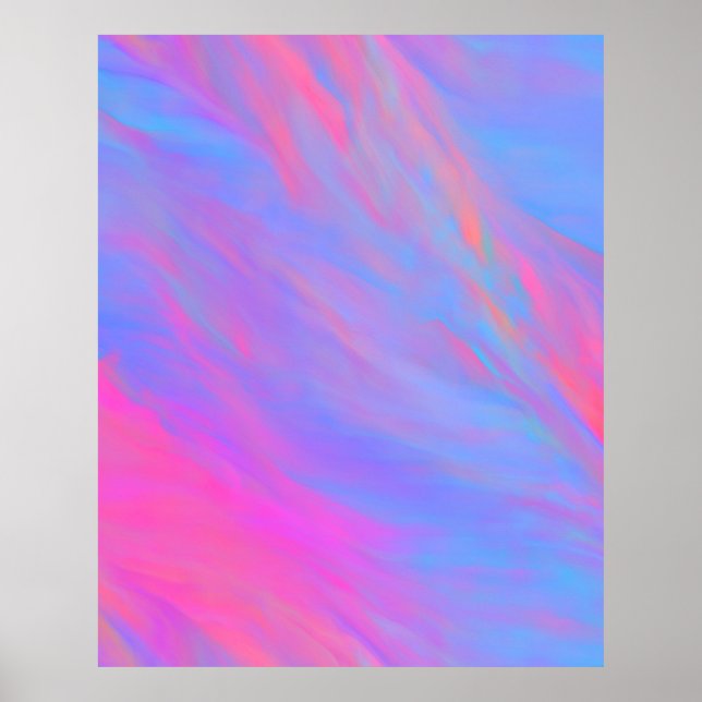 Abstrakter Neonfarbenstrom Poster (Vorne)