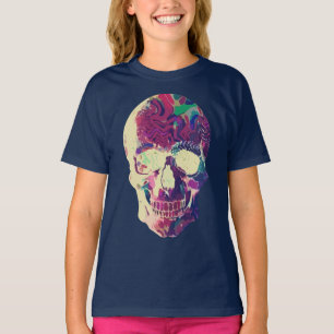 Abstrakter Neonschädel: Lebendiges Chaos T-Shirt