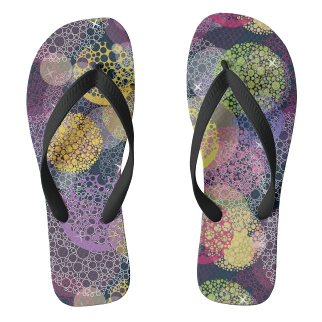 Abstrakter niedlicher Polka-Punkt-Kreis Flip Flops (Fußbett)