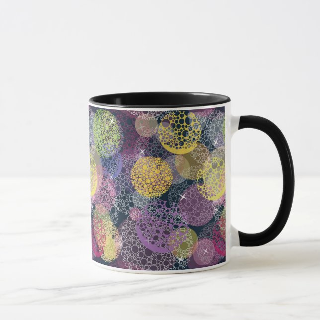 Abstrakter niedlicher Polka-Punkt-Kreis Tasse (Rechts)