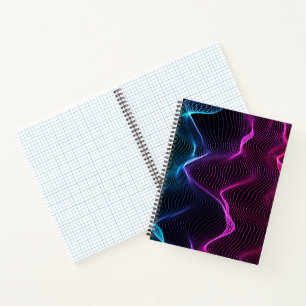 Abstrakter Notizbuchumschlag mit welligen blauen  Notizbuch