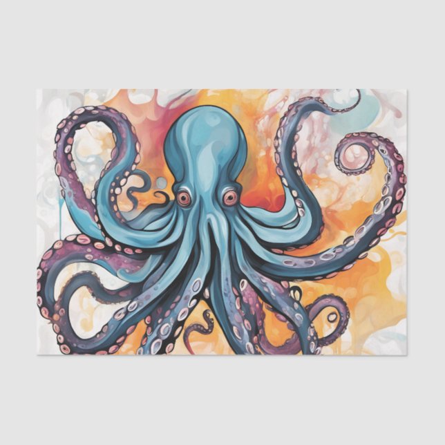 Abstrakter Oktopus Seidenpapier (Vorderseite)