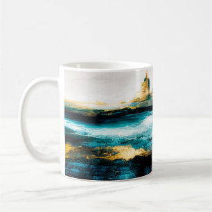Abstrakter Öltexturhintergrund. Farbe auf Leinwand Kaffeetasse