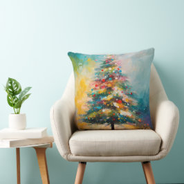 Abstrakter Ölweihbaum, Pastel-Spritzer Kissen