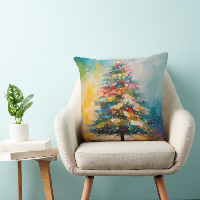 Abstrakter Ölweihbaum, Pastel-Spritzer Kissen (Stuhl )