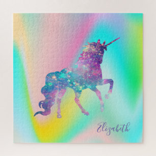 Abstrakter Ombre-Einhorn-Holografie