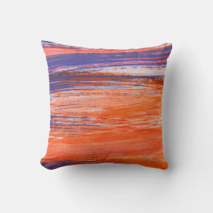 Abstrakter orangefarbener und blauer Hintergrund a Kissen