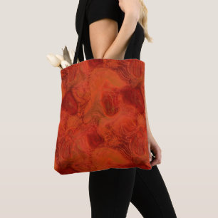 abstrakter orangefarbener und roter Marmor Tasche