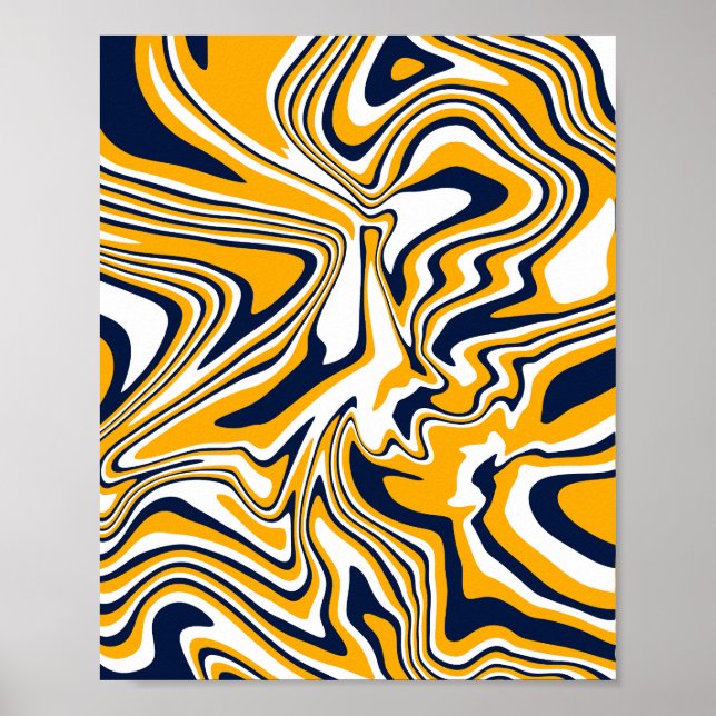 Abstrakter Orangenfluss Poster (Vorne)