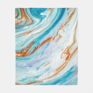 Abstrakter Ozean - ART. Natürlicher Luxus. Stilinc Fleecedecke