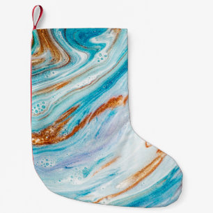 Abstrakter Ozean - ART. Natürlicher Luxus. Stilinc Kleiner Weihnachtsstrumpf