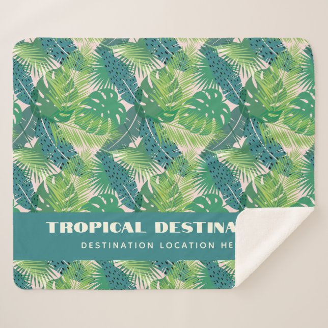 Abstrakter Palm Leaf Muster Sherpadecke (Vorderseite (Horizontal))