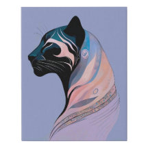 Abstrakter Panther Kopf in Pastellharmonie