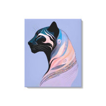 Abstrakter Panther Kopf in Pastellharmonie