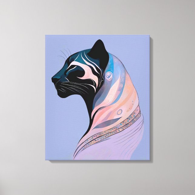 Abstrakter Panther Kopf in Pastellharmonie Leinwanddruck (Vorderseite)